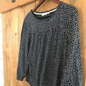 Boden navy arrows jersey top